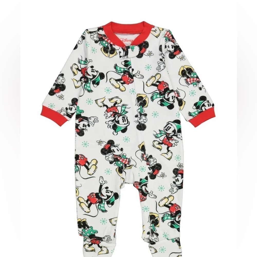 MICKEY MOUSE HOLIDAY BLANKET SLEEPER - WHITE SIZE 0-3 MONTHS (NEW WITH TAGS) A11
